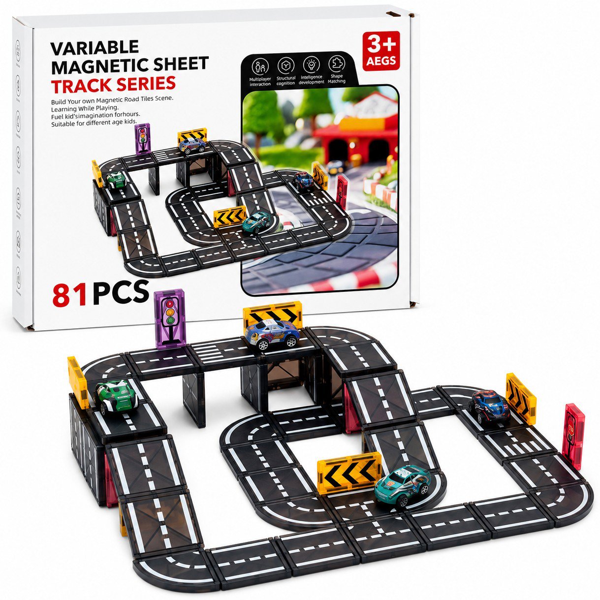 iMex Toys Magnetická autodráha s 2 autíčky