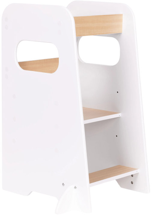 ECOTOYS FH-KF230092 Montessori učicí věž s nastavitelnou podestou 23 - 43 cm, bílá