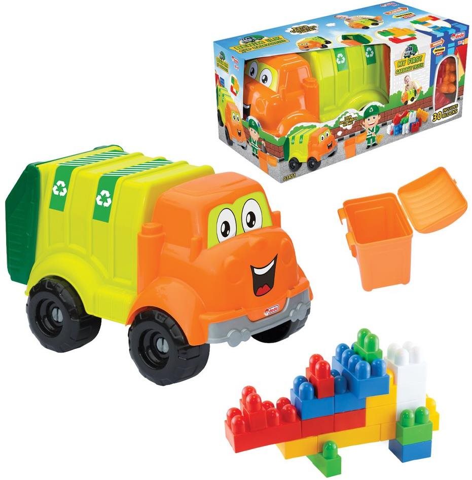 Popelářské auto s 30 kostkami