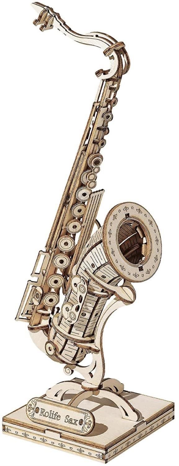 Robotime Rolife 3D dřevěné puzzle Saxofon 136 dílků