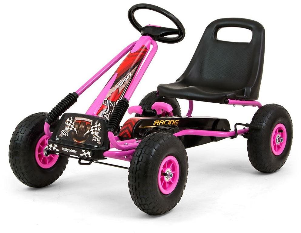 Milly Mally Dětská šlapací motokára Go-kart Thor růžová