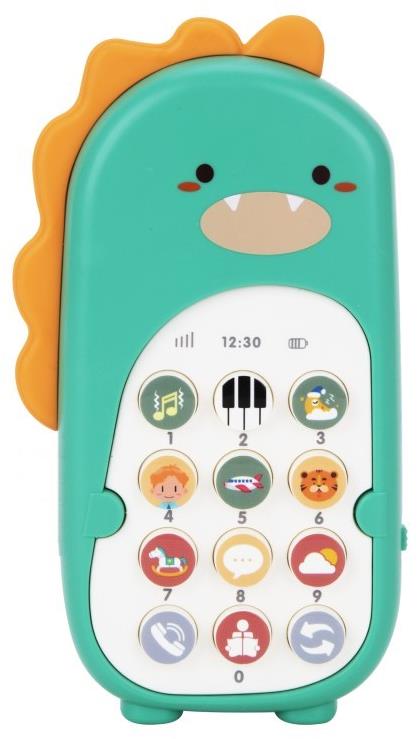 eliNeli Dětský telefon dinosaurus, zelený