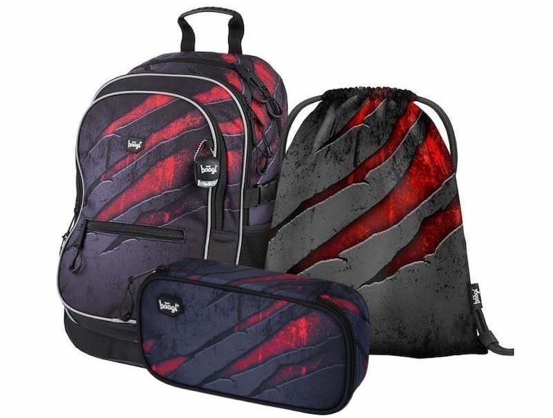 Školní set BAAGL 3 SET Core Láva - batoh, penál a sáček