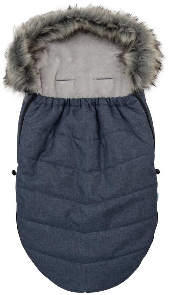 Dětský fusak s kožíškem tmavě modrý
