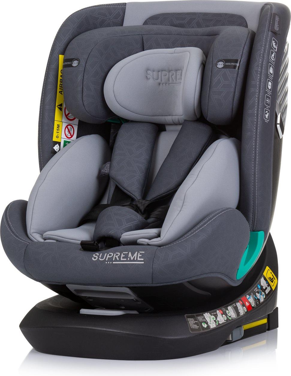 CHIPOLINO Supreme i-Size 40-150 cm Isofix 360 Granite