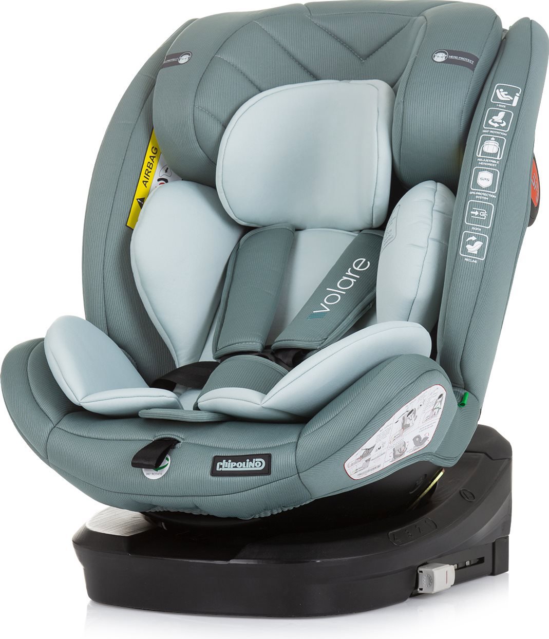 CHIPOLINO Volare i-Size 40-150 cm Isofix 360 pastel green
