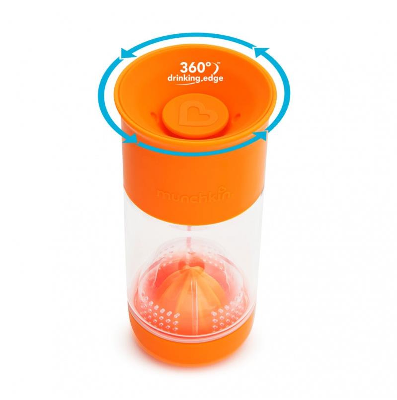 Munchkin Netekoucí hrnek s infuzérem 414 ml oranžový