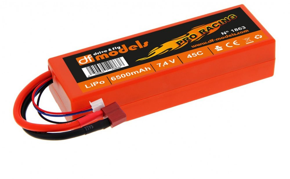 DF Models LiPo Aku 7,4V/6500mAh 45C Pro Racing T-Plug