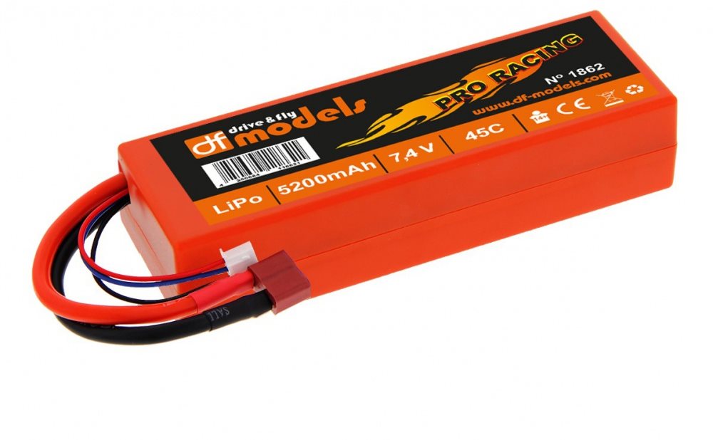 DF Models LiPo Aku 7,4V/5200mAh 45C Pro Racing T-Plug