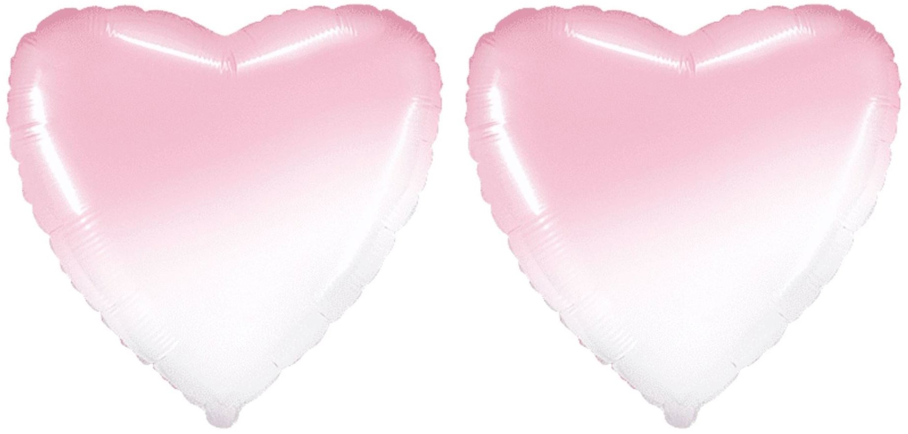 FOLAT Balón fóliový - srdce ombré, růžovobílé, 48 cm, 2 ks