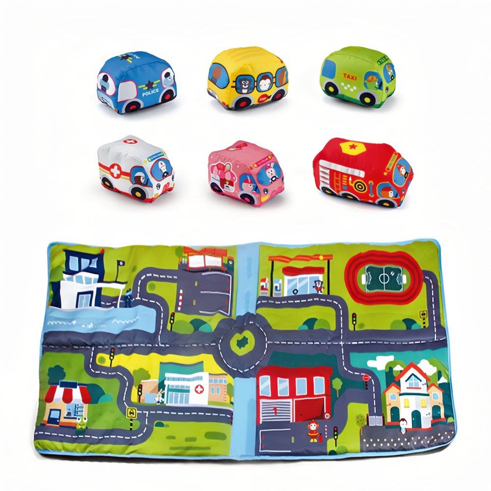 Bavytoy Látková autíčka pro nejmenší s podložkou