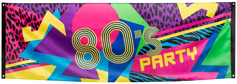 Boland Dekorace na zeď vlajka s nápisem 80´s party