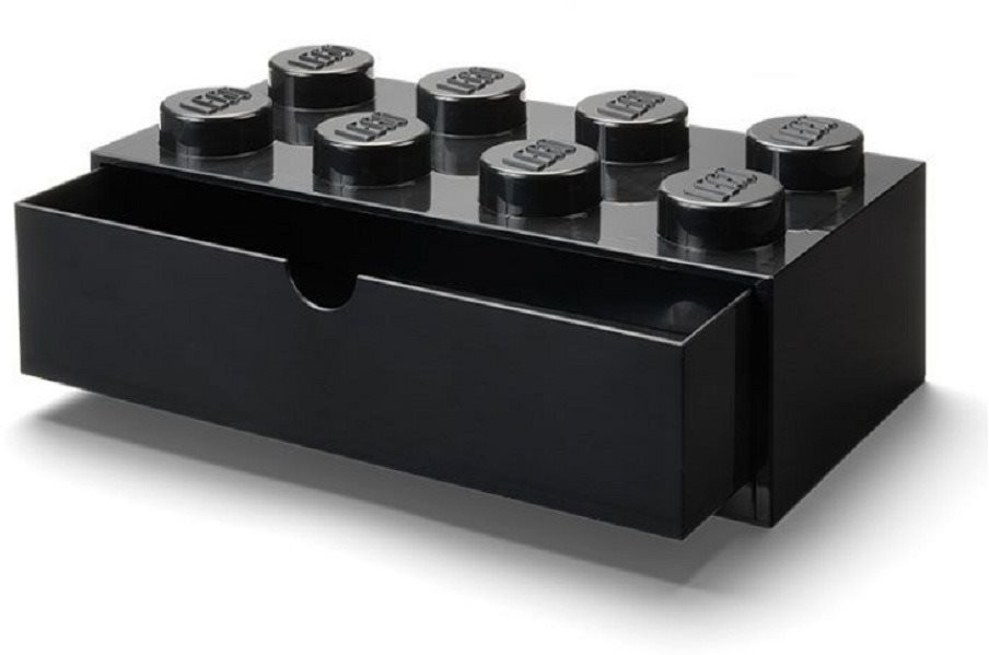 LEGO stolní box 8 se zásuvkou - černá