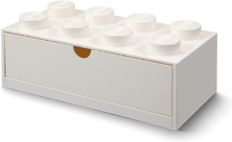 LEGO stolní box 8 se zásuvkou - bílá