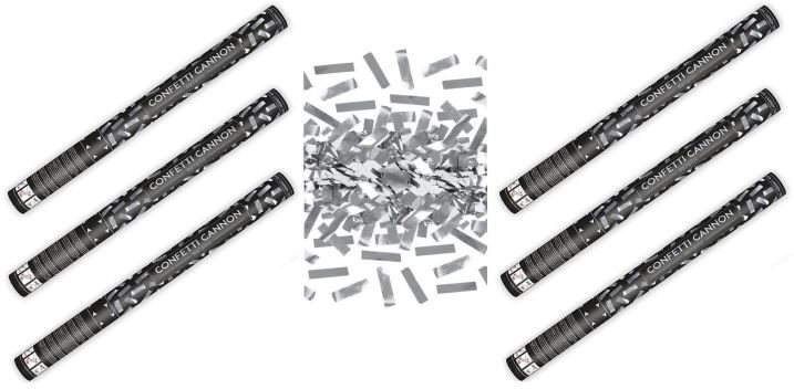 Konfety 60cm stříbrné metalické 6 ks
