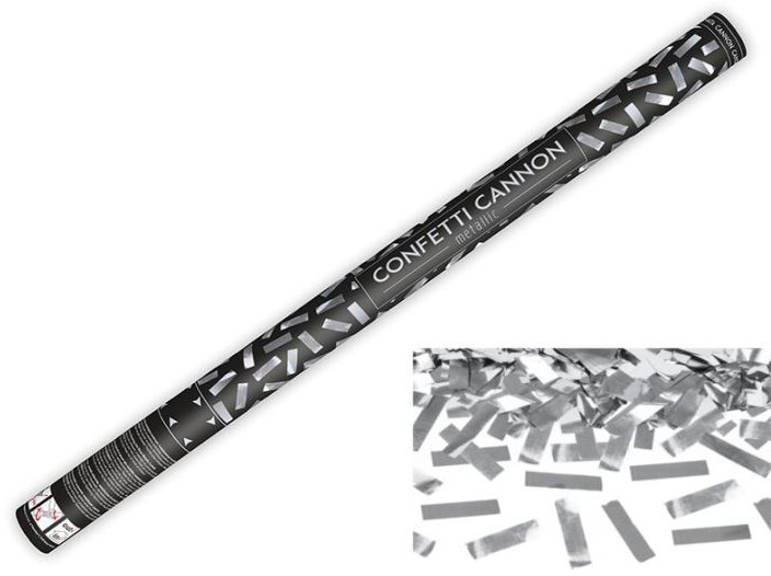 Konfety 80cm stříbrné metalické