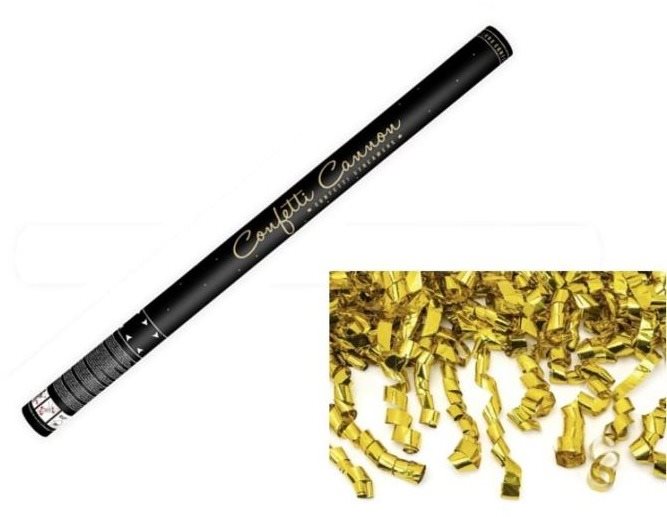 Konfety 80cm - 1ks zlaté stužky - hoblinky metalické - silvestr