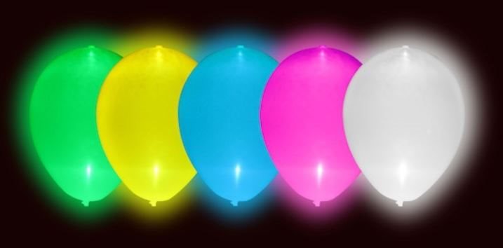 Led svítící balónky 5 ks mix barev - 30 cm