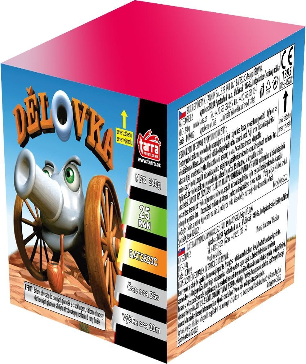 Ohňostroj - baterie výmetnic dělovka 25 ran