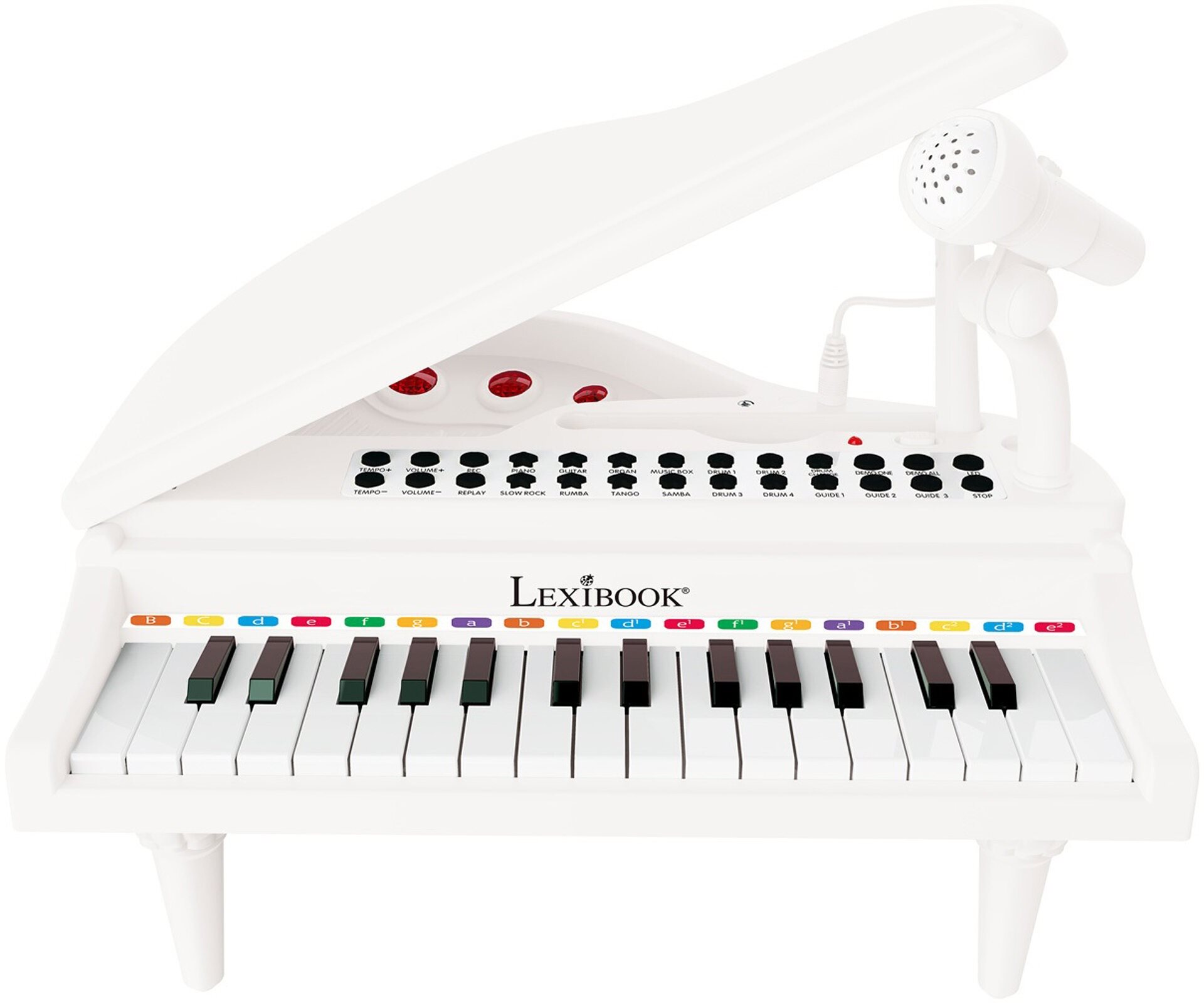 Lexibook Mini elektrické piano s mikrofonem a 31 svítícími klávesami pro snadné učení