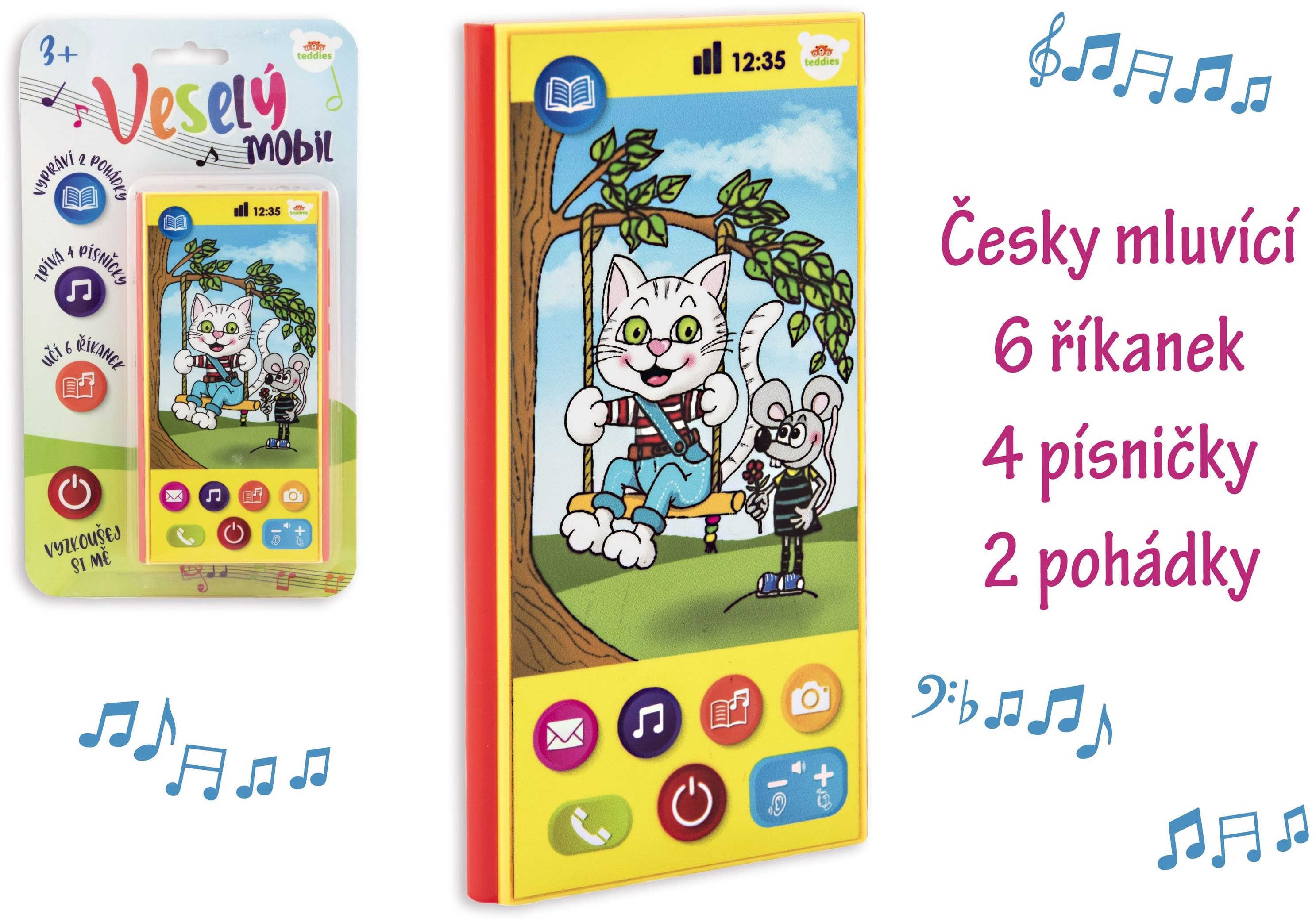 Teddies Veselý Mobil Telefon česky mluvící