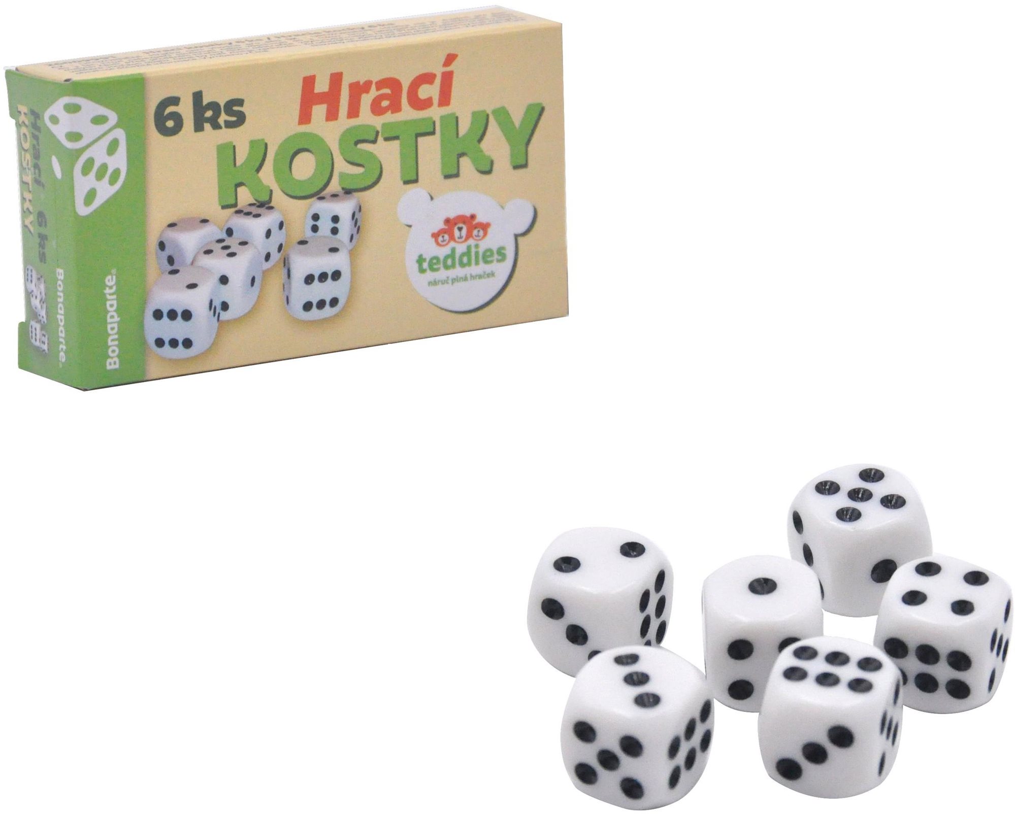 Hrací kostky společenská hra 6ks v krabičce