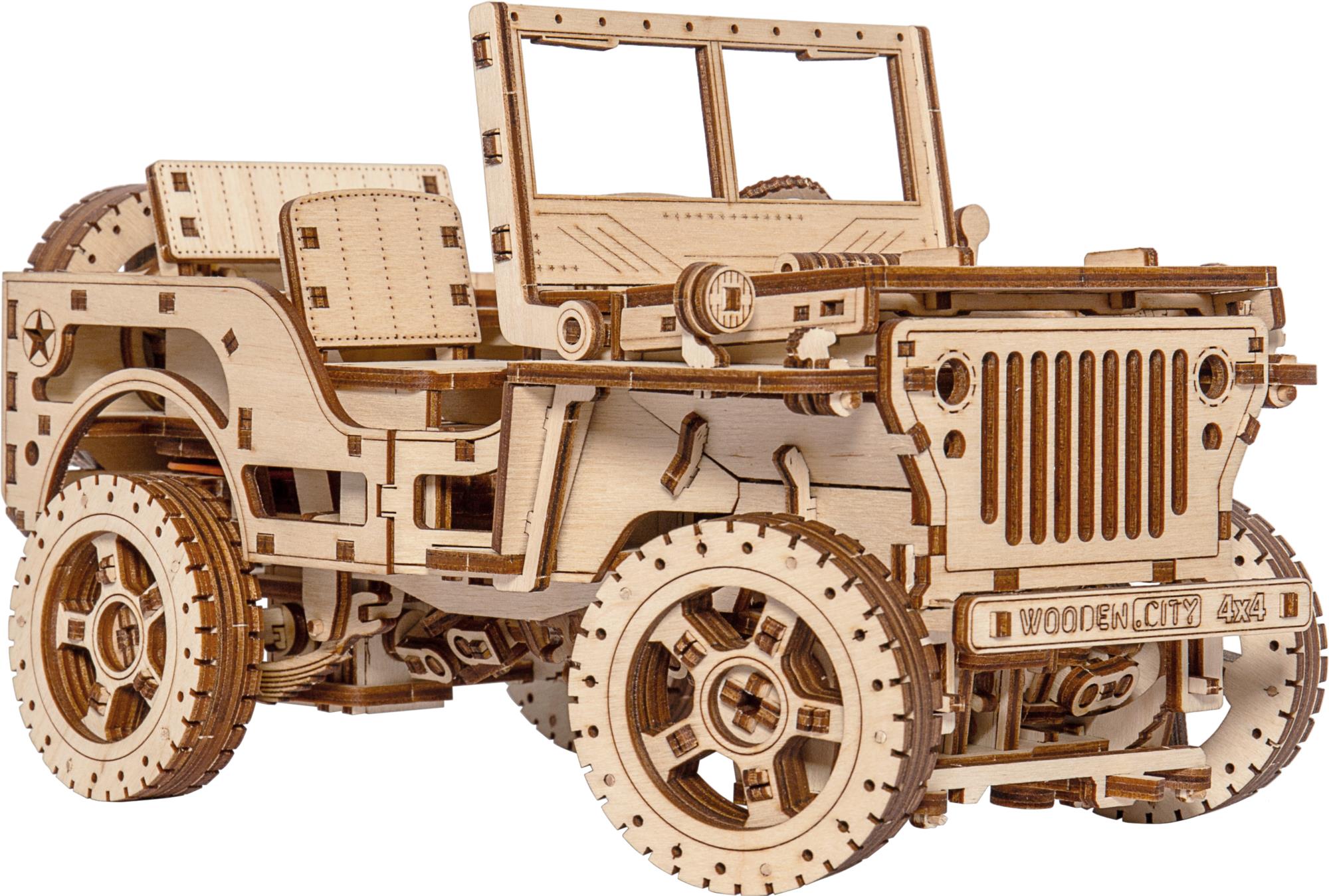 WOODEN CITY Terénní vůz - džíp 4x4, 570 dílků