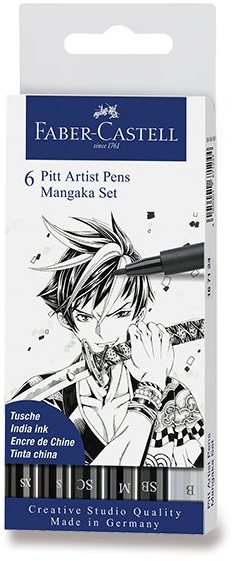 Faber-Castell Pitt Artist Pen Manga Mangaka, sada 6 ks