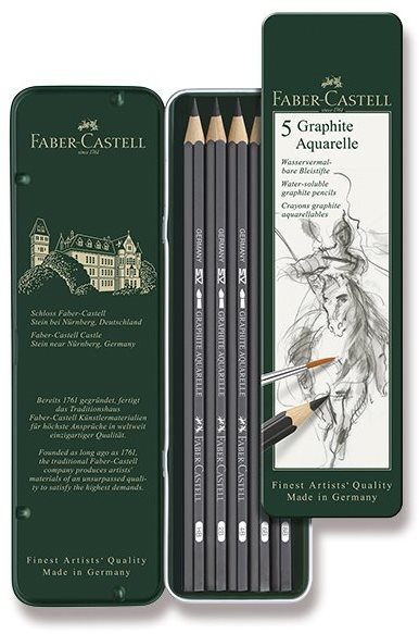 Faber-Castell Aquarelle v plechové krabičce, šestihranná - sada 5 ks