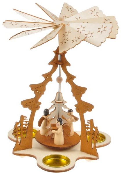 Svícen točící dřevěný 17,5x17,5x23,5cm BD-21651B