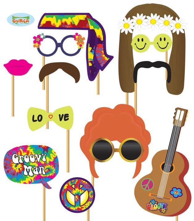 Foto Doplňky - Fotokoutek - Hippies - 12 ks