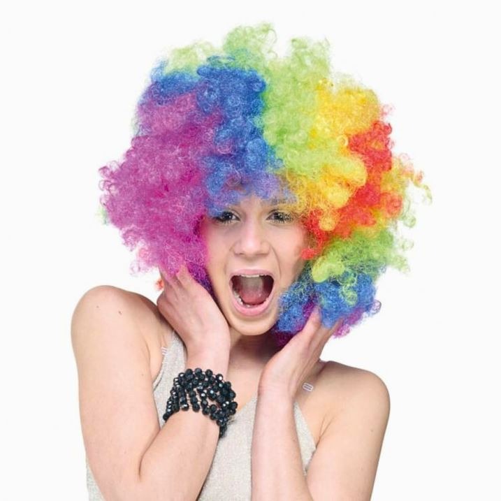 Paruka Afro - Klaun - Barevná