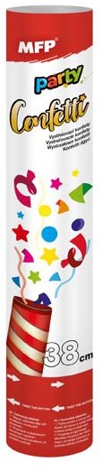 MFP vystřelovací, duhová kolečka, tubus 38 cm, papír - stlačený vzduch