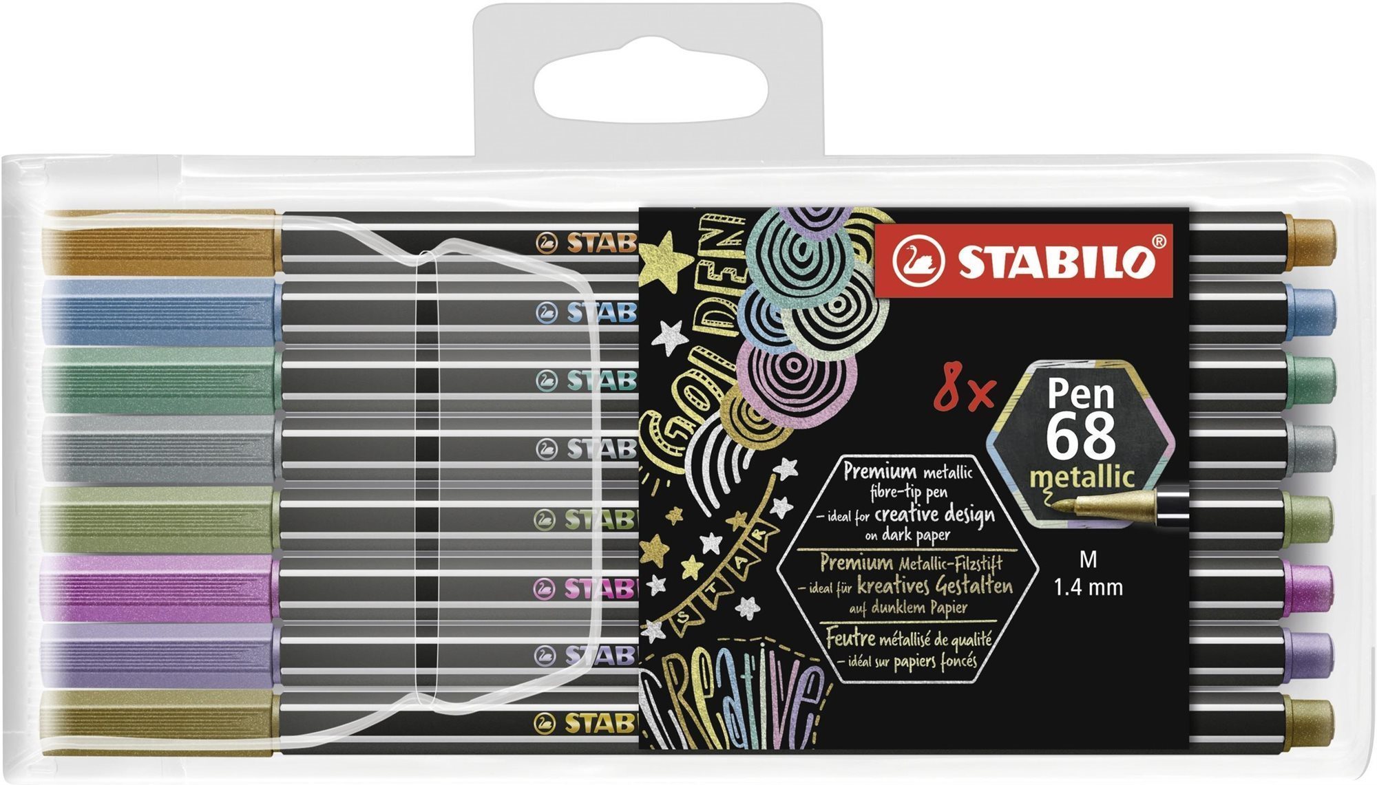 STABILO Pen 68 metallic plastové pouzdro 8 barev