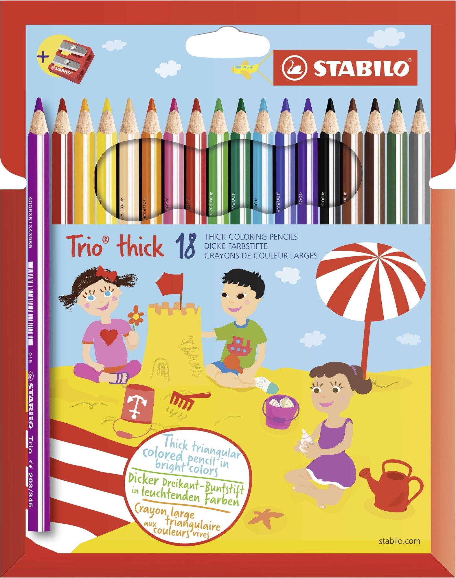 STABILO Trio thick s ořezavou