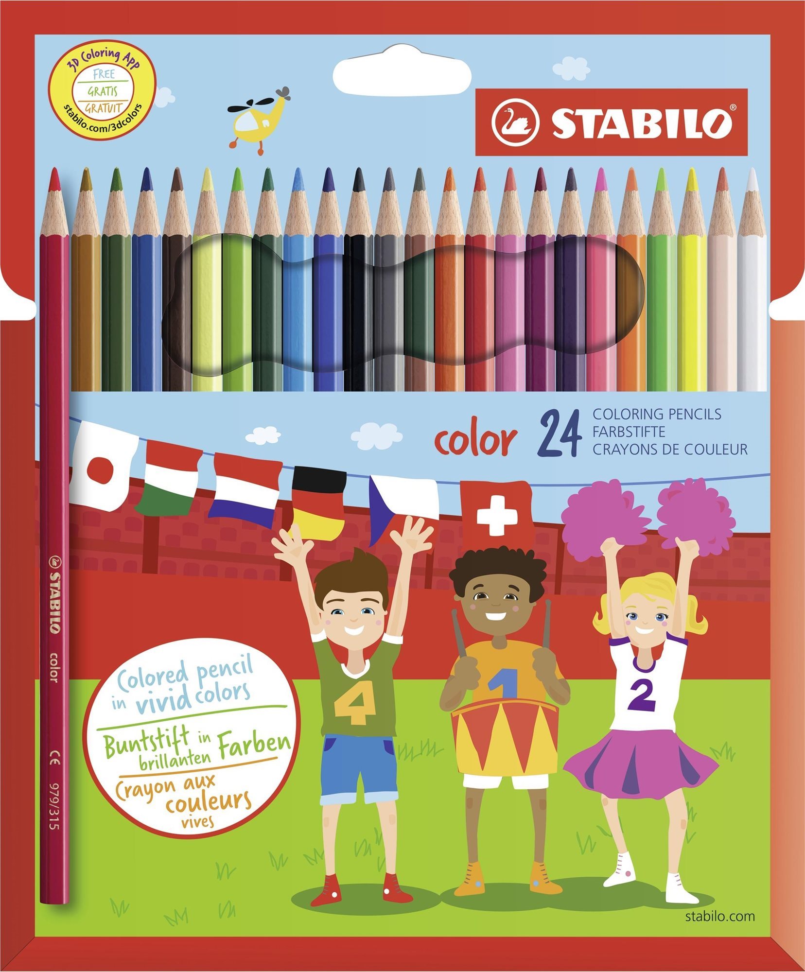 STABILO color kartonové pouzdro, 24 barev včetně neonových