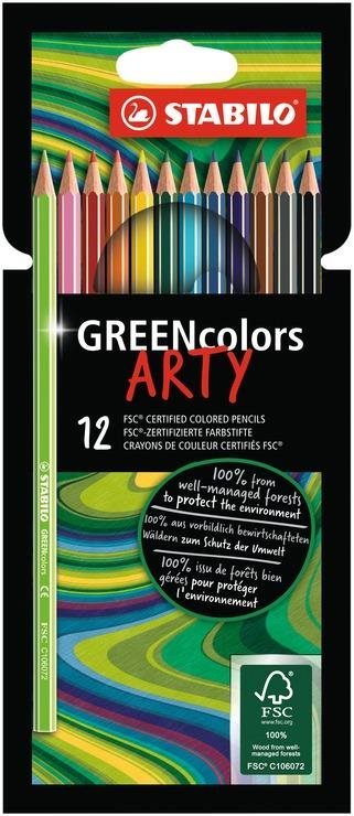 STABILO GREENcolors pouzdro ARTY 12 barev