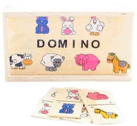 Dřevěné domino zvířátka