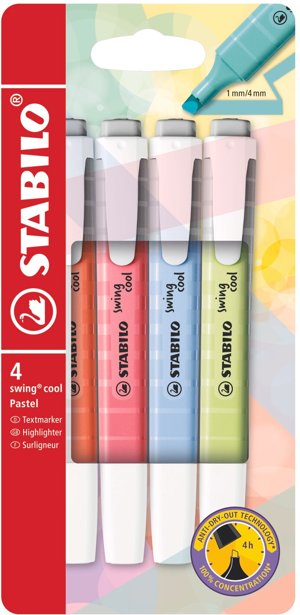 STABILO Swing Cool Pastel pouzdro 4 ks, mix barev č. 2