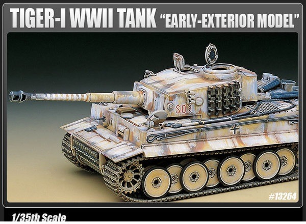 Model Kit tank 13264 - TIGER-I WWII TANK "EARLY-EXTERIOR MODEL"