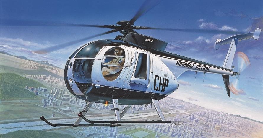 Model Kit vrtulník 12249 - HUGHES 500D POLICE HELICOPTER