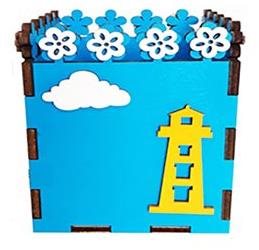 Dřevěný tužkovník Fa Lixen světle modrý