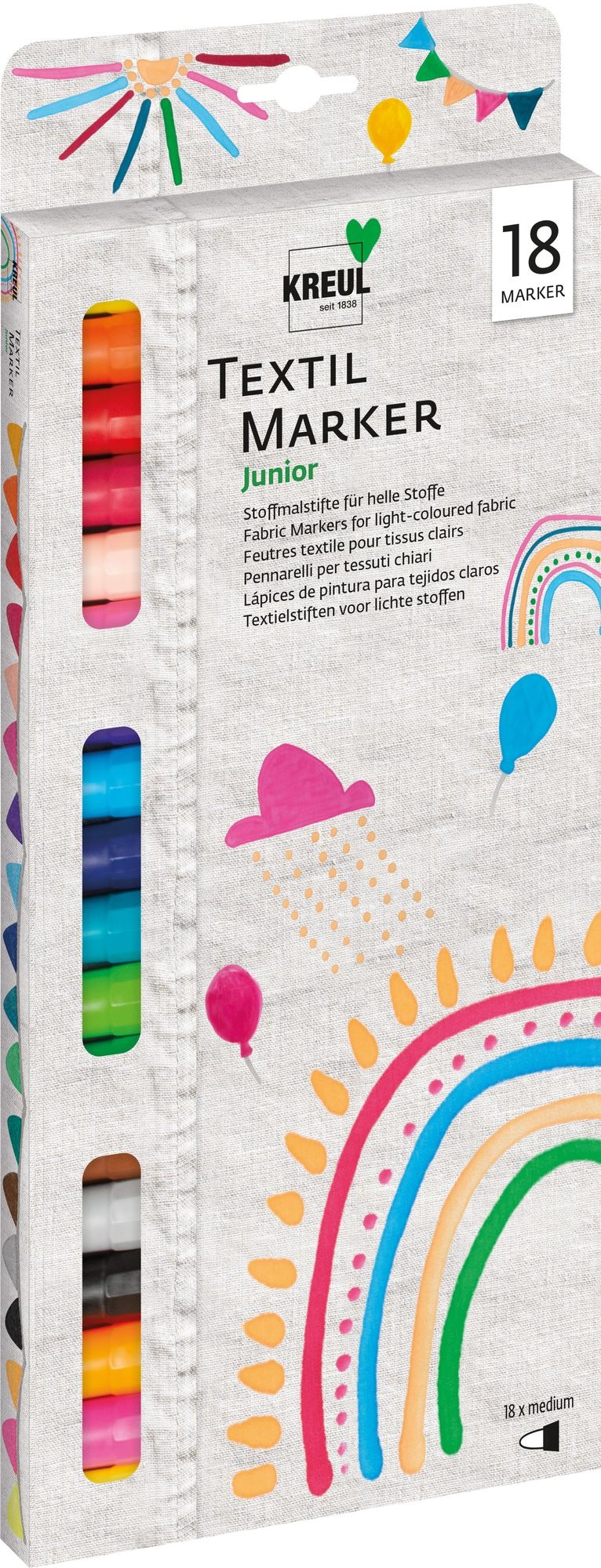 KREUL Javana Texi Max Medium Sunny - textilní fixa pro tisk na textil 2-4 mm