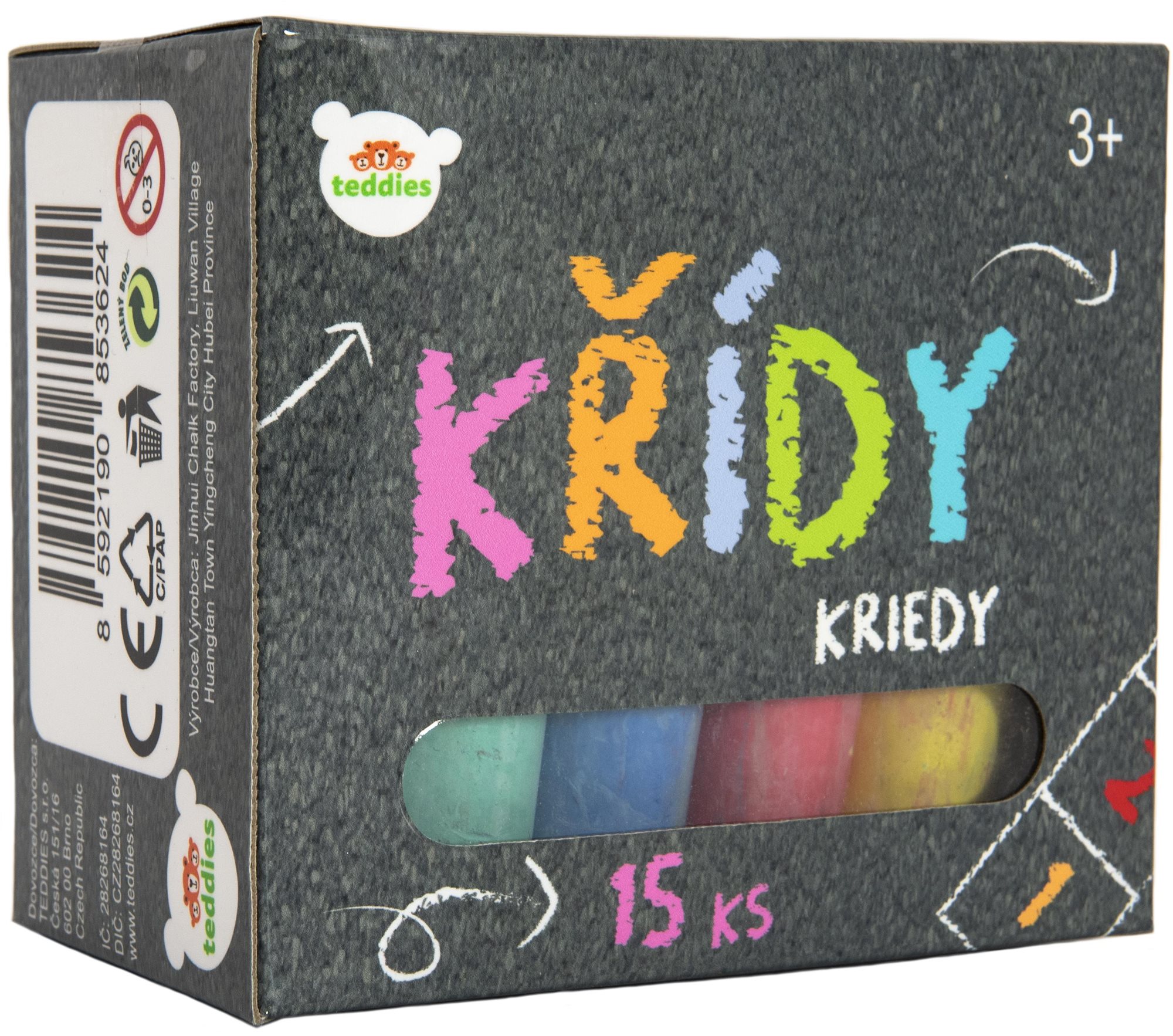 Teddies Křídy barevné chodníkové 15ks