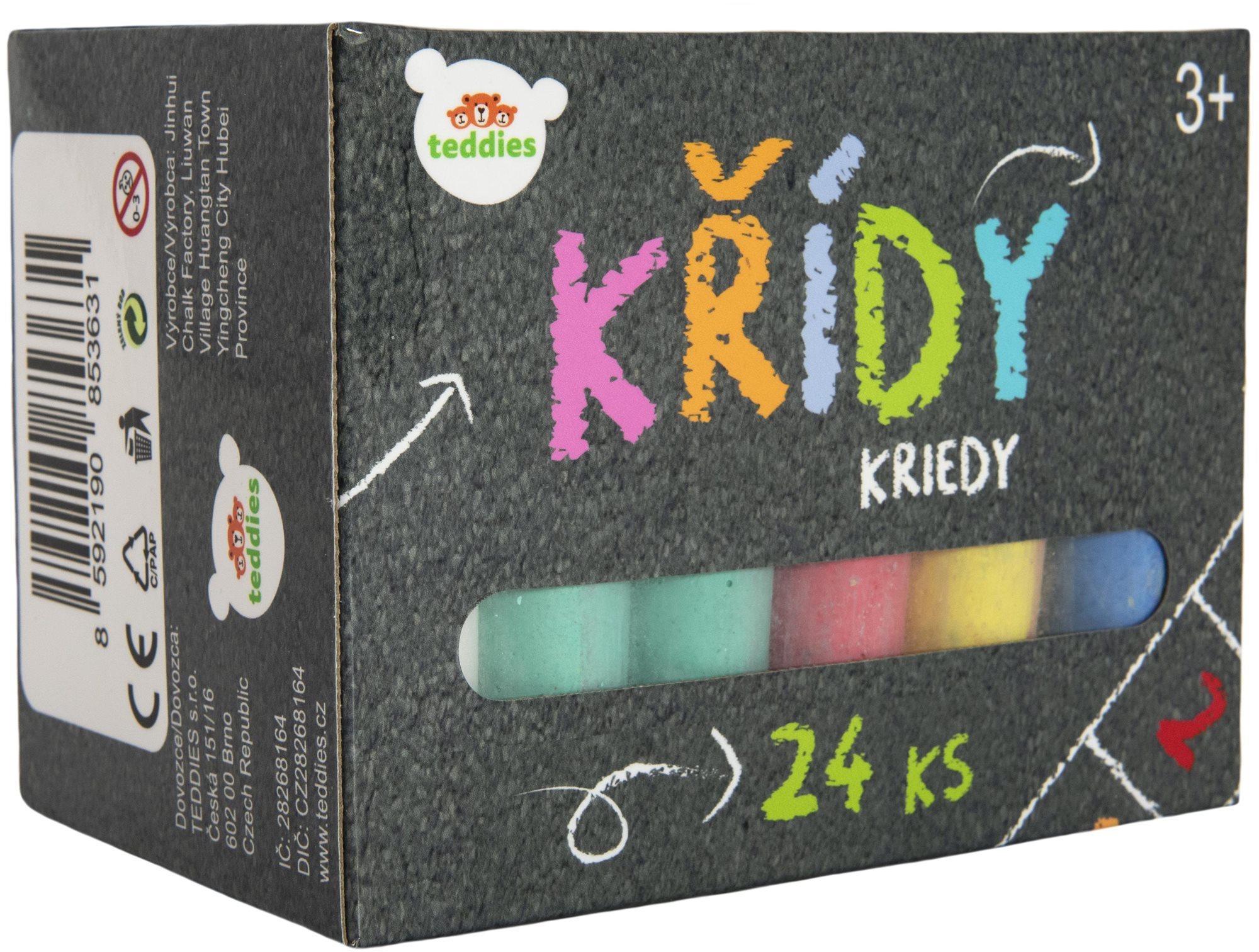 Teddies Křídy barevné chodníkové 24ks