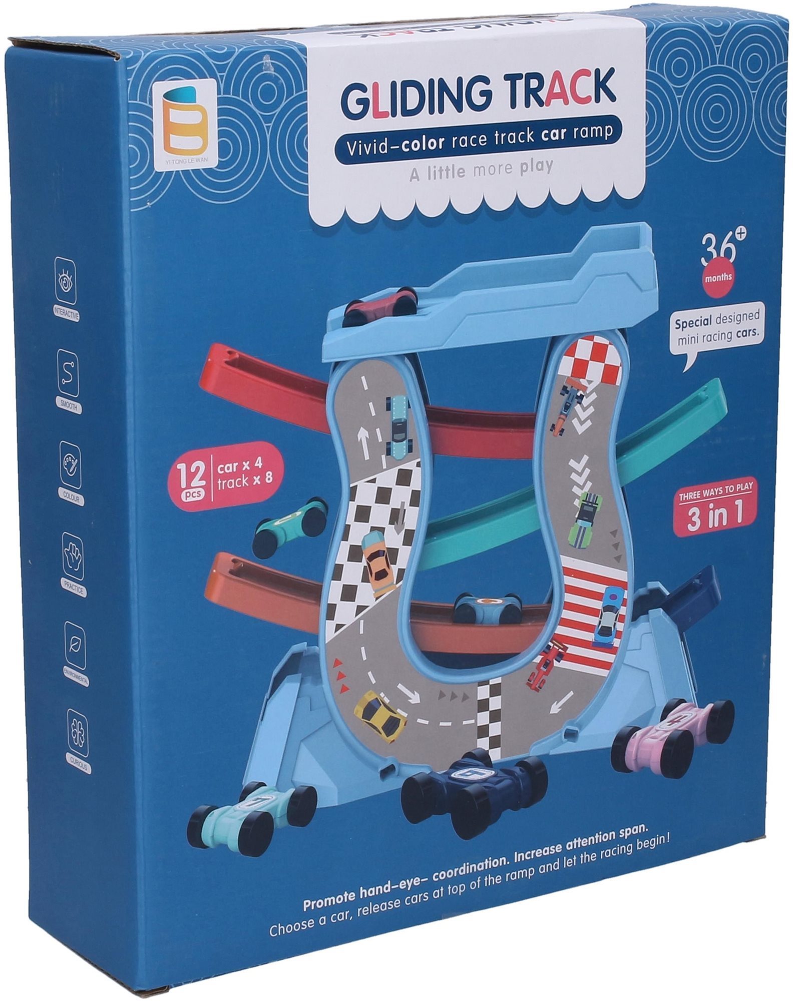 Autodráha s rampami 4 mini auta
