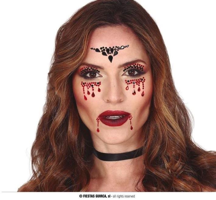 Nalepovací kamínky na obličej - vampír - halloween