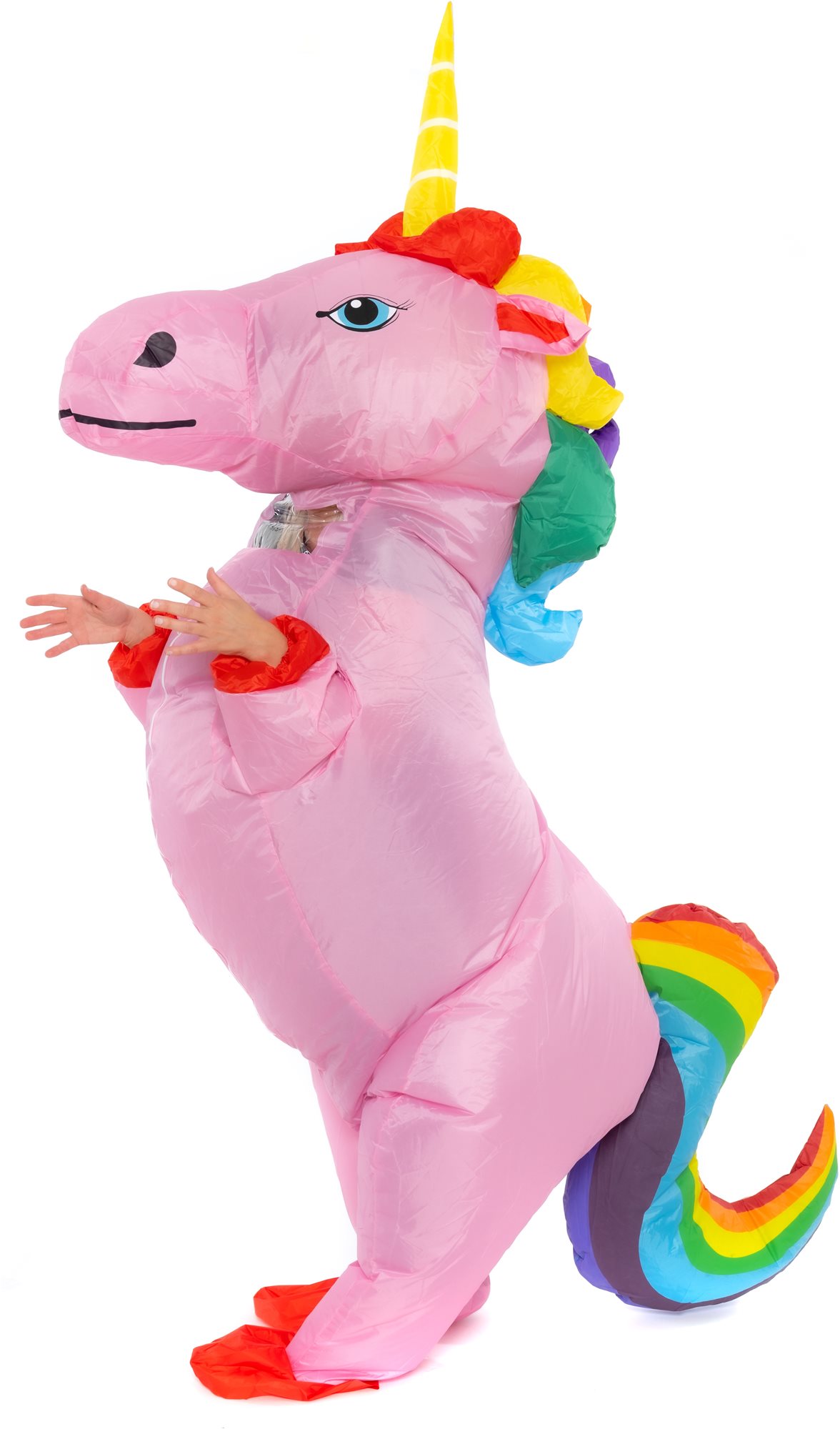 Nafukovací kostým pro děti Pink Unicorn with rainbow tail