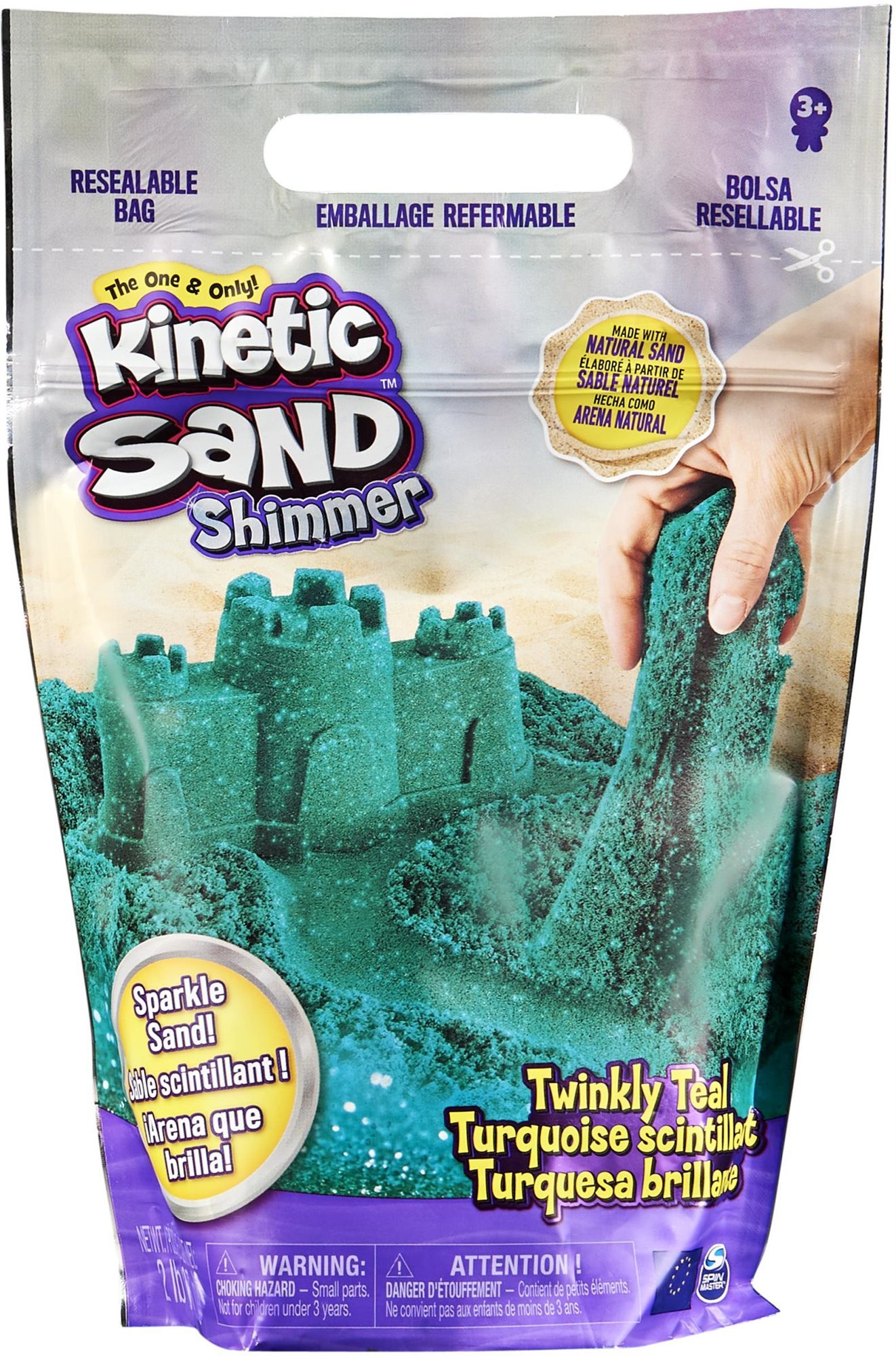 Kinetic Sand Balení Třpytivého Modrozeleného Písku 0,9 kg