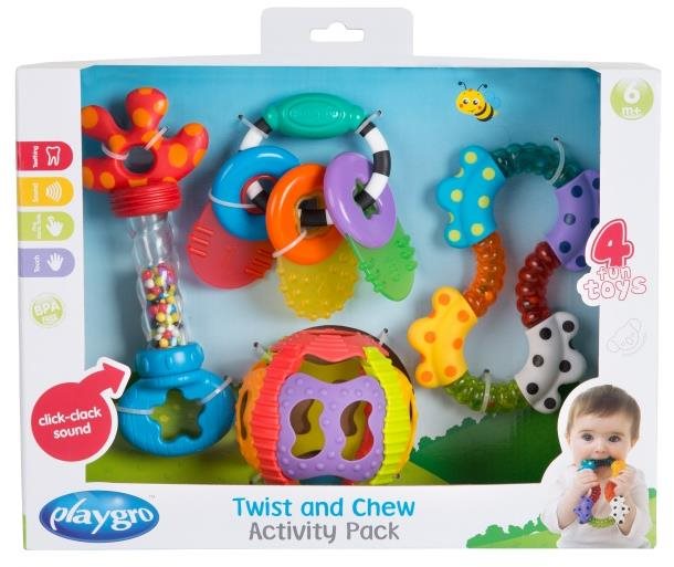 Playgro Dárkový set s chrastítky a kousátky